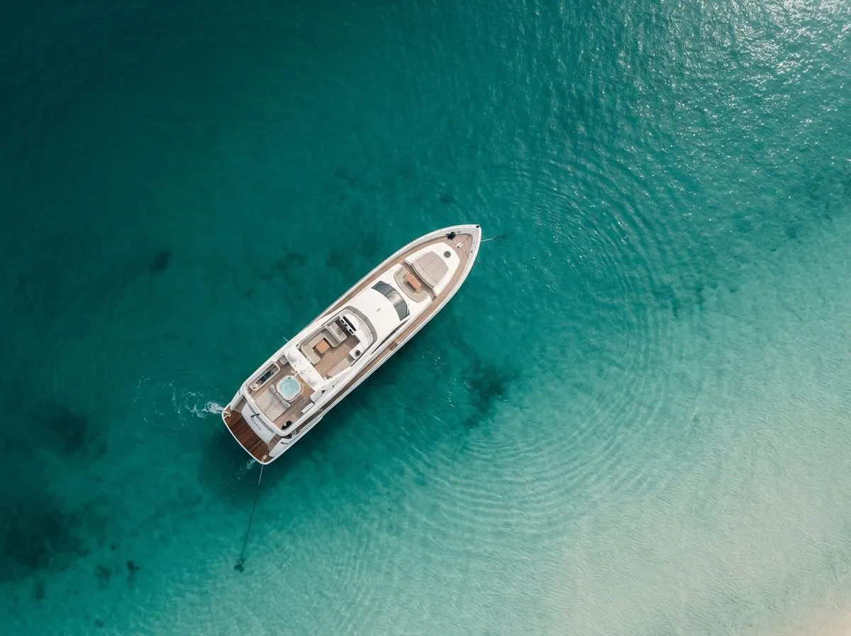 Sunseeker 76 vor Anker